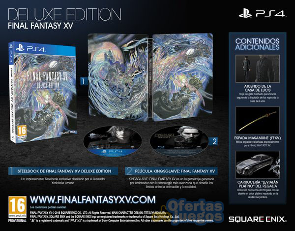 que incluye final fantasy xv deluxe edition